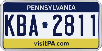 PA license plate KBA2811