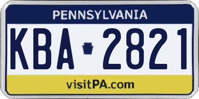 PA license plate KBA2821
