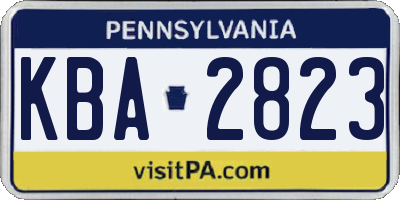 PA license plate KBA2823