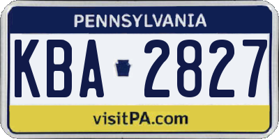PA license plate KBA2827