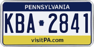 PA license plate KBA2841
