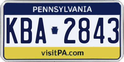 PA license plate KBA2843