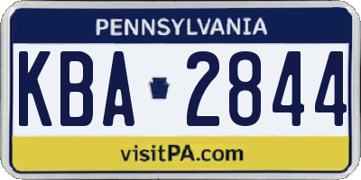 PA license plate KBA2844