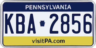 PA license plate KBA2856