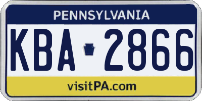 PA license plate KBA2866