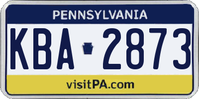 PA license plate KBA2873
