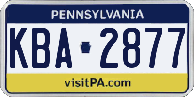 PA license plate KBA2877