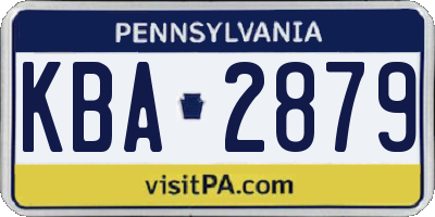 PA license plate KBA2879