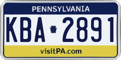 PA license plate KBA2891