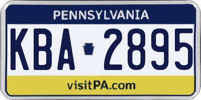 PA license plate KBA2895