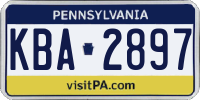 PA license plate KBA2897