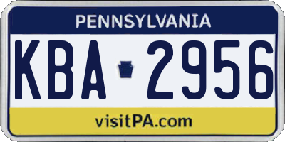 PA license plate KBA2956