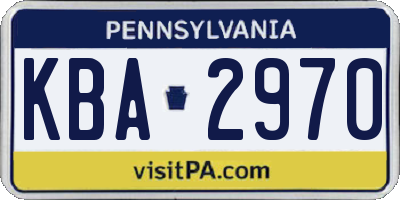 PA license plate KBA2970