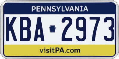 PA license plate KBA2973