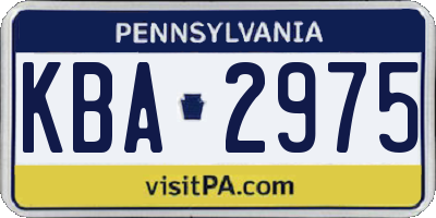 PA license plate KBA2975