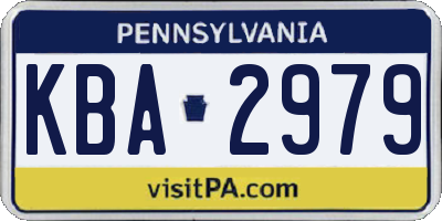PA license plate KBA2979