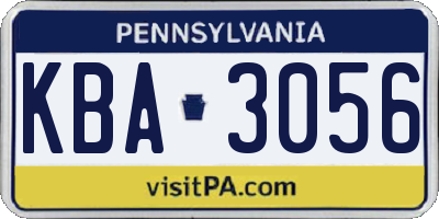 PA license plate KBA3056