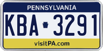 PA license plate KBA3291