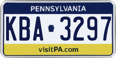 PA license plate KBA3297