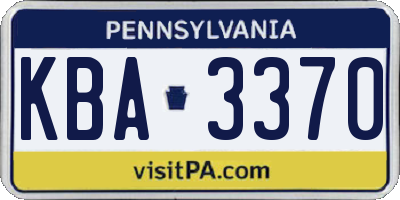 PA license plate KBA3370