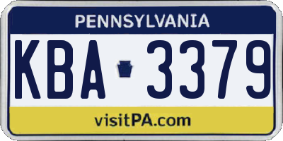 PA license plate KBA3379