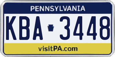 PA license plate KBA3448