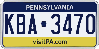 PA license plate KBA3470