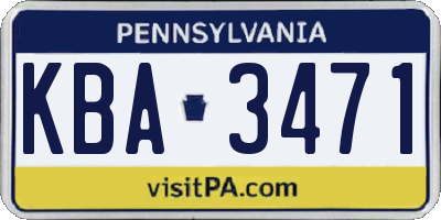 PA license plate KBA3471