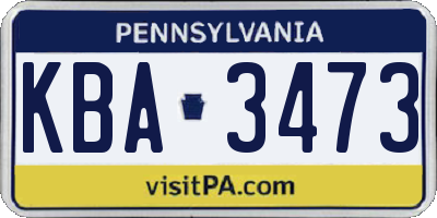 PA license plate KBA3473