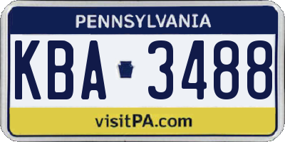 PA license plate KBA3488