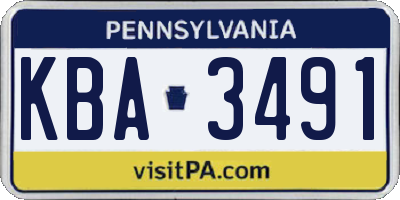 PA license plate KBA3491