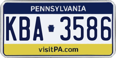 PA license plate KBA3586