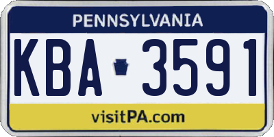 PA license plate KBA3591