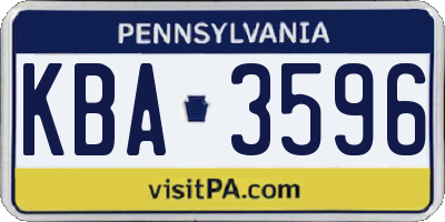 PA license plate KBA3596
