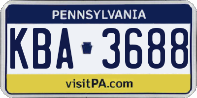 PA license plate KBA3688