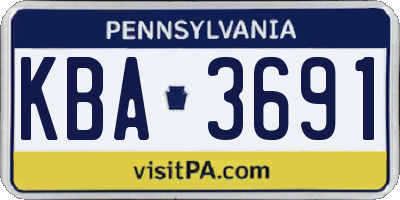 PA license plate KBA3691