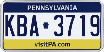 PA license plate KBA3719