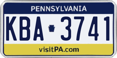 PA license plate KBA3741