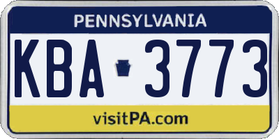 PA license plate KBA3773
