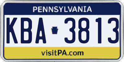 PA license plate KBA3813