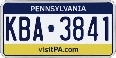 PA license plate KBA3841