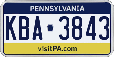 PA license plate KBA3843