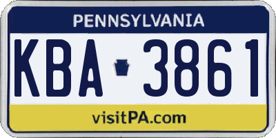 PA license plate KBA3861