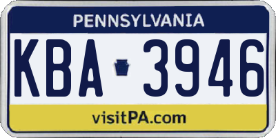 PA license plate KBA3946