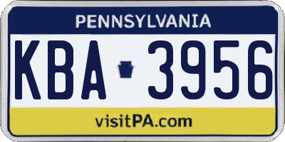 PA license plate KBA3956