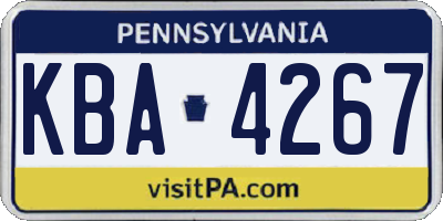PA license plate KBA4267