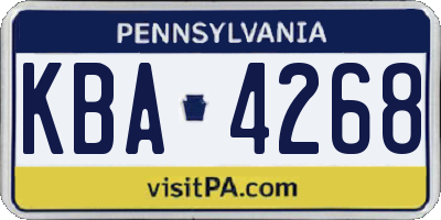 PA license plate KBA4268