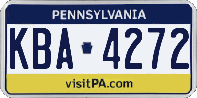 PA license plate KBA4272