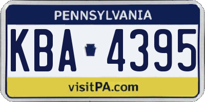 PA license plate KBA4395