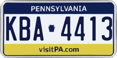 PA license plate KBA4413